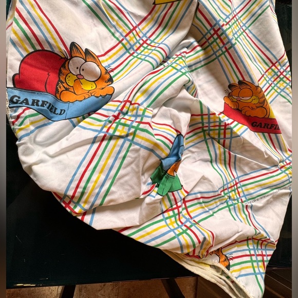 Vintage Garfield Cat 1978 Twin Flat And Fitted Sheet and 1 Pillow Case set - Picture 12 of 16